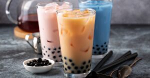 Variety of Bubble Tea Flavors Including Wintermelon and Strawberry