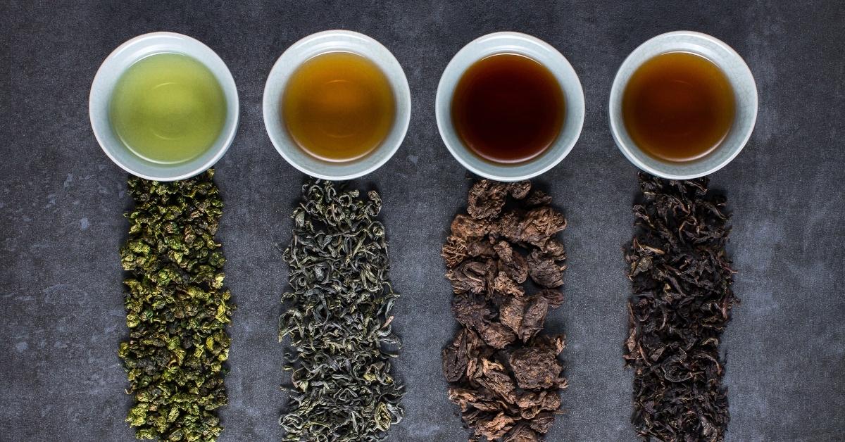 Various Type of Tea Including Green, Black and Olong