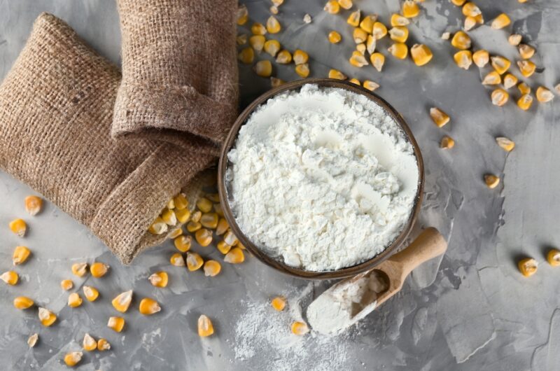 Bowl of Cornstarch with Kernels