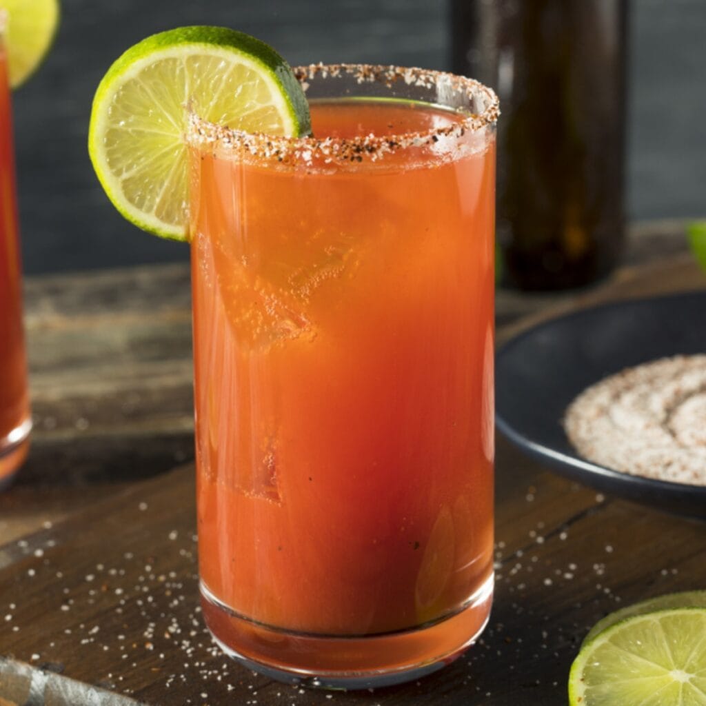 Michelada Shot With Lime Slice