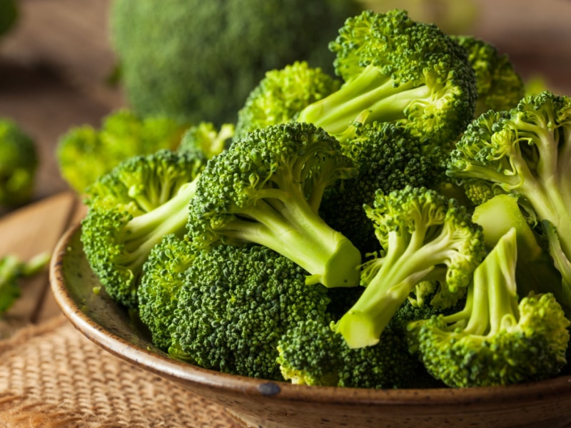 Bunch of Fresh Broccoli on a Plate
