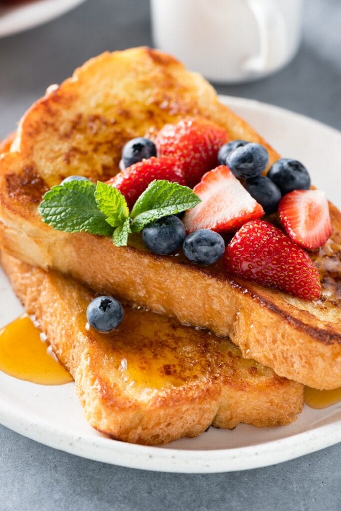 Buttermilk French Toast with Fresh Berries and Syrup