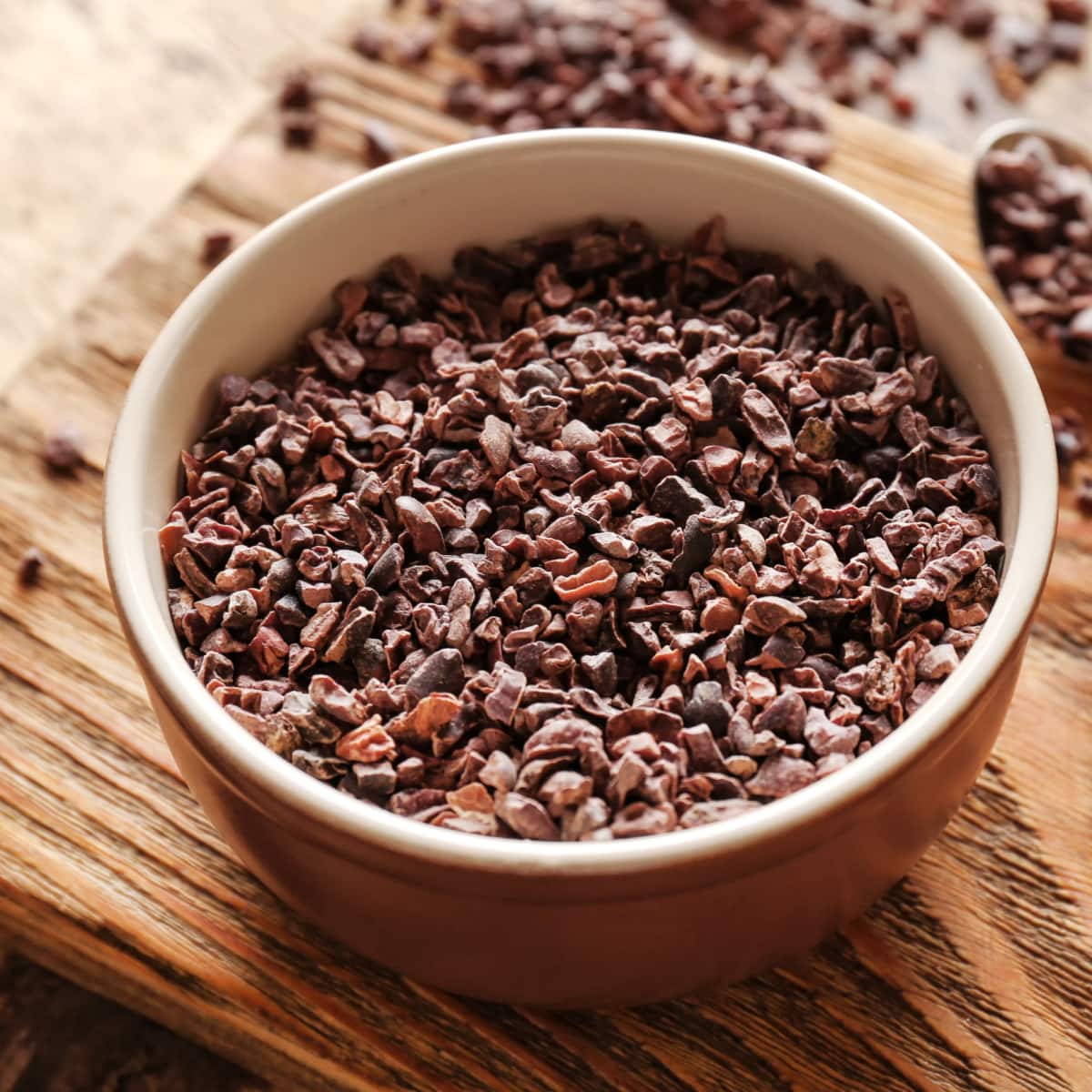 Bowl of Raw Organic Cacao Nibs 