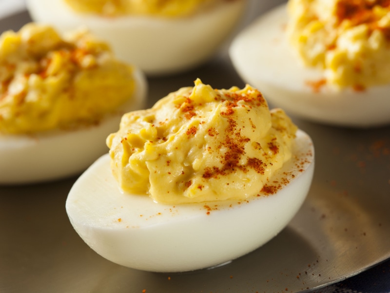 Deviled Eggs with Paprika Powder on Top