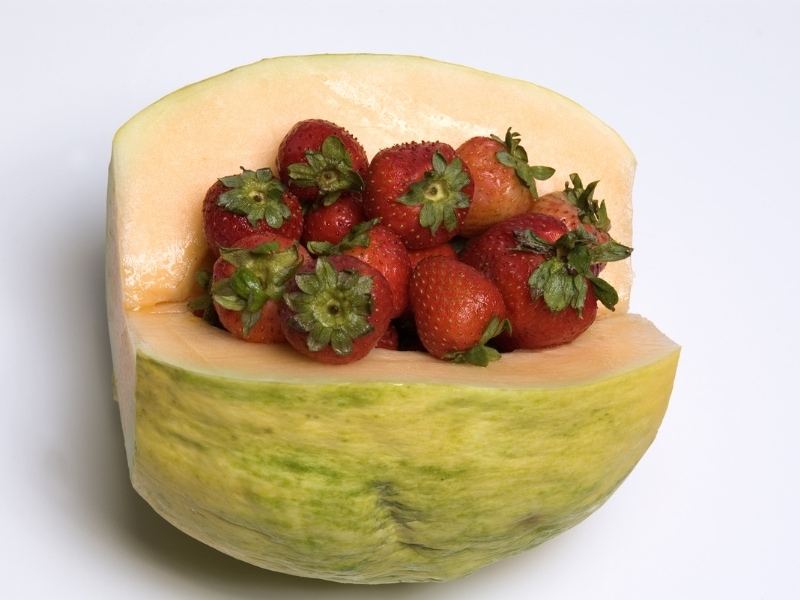 Exotic Crenshaw Melon with Strawberries