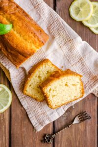 Five-Flavor Pound Cake in a Wooden Background