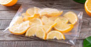 Frozen Lemon Slices in a Zip Bag