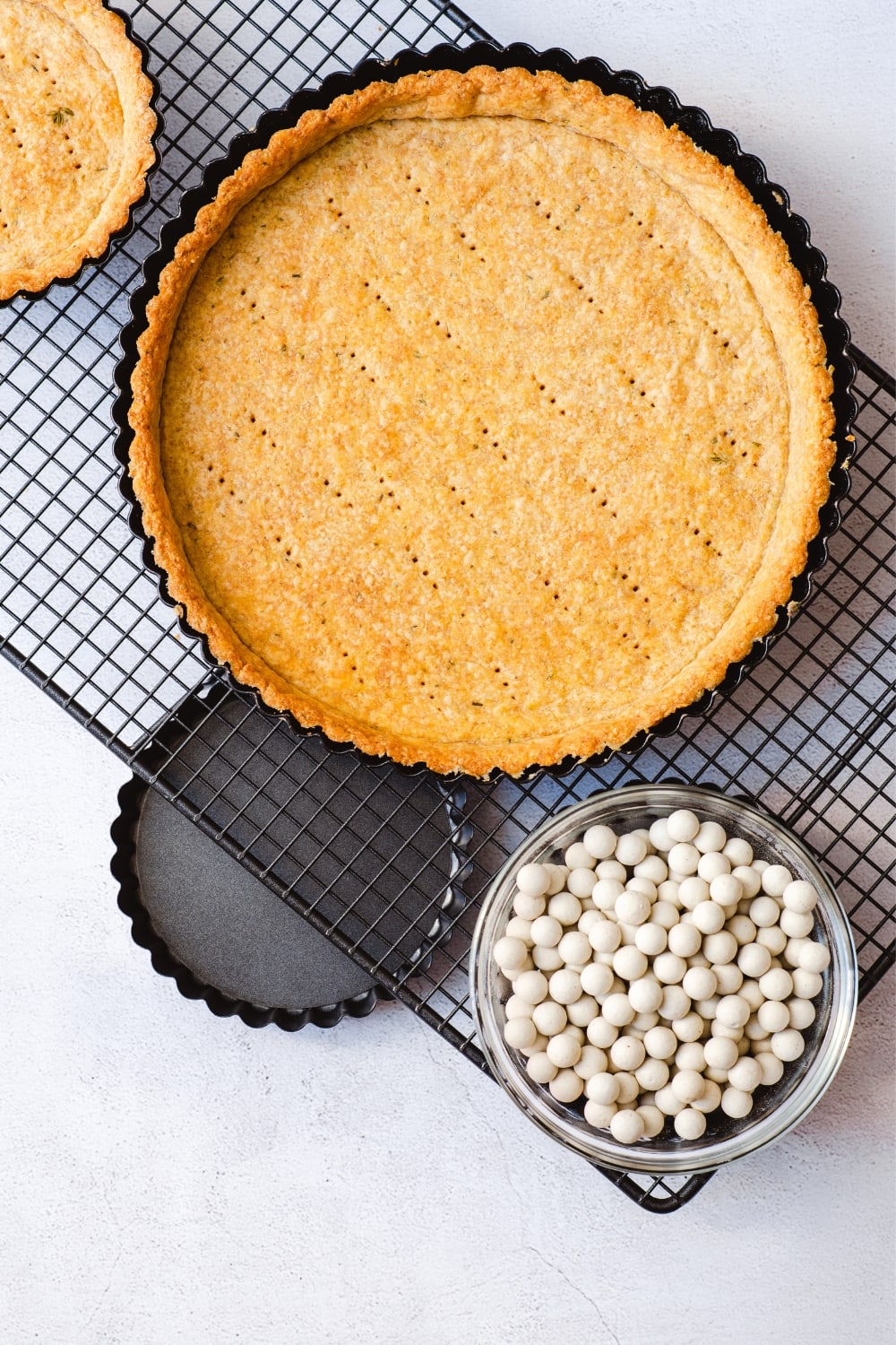 Golden Pie with a Bowl of Beans