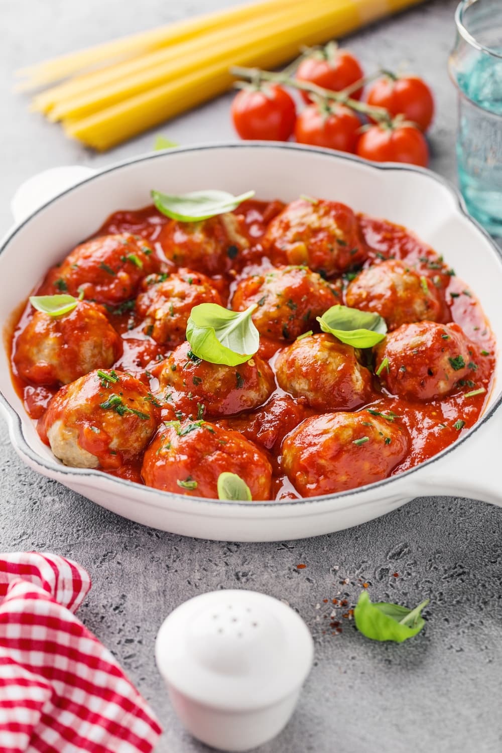 Homemade Chicken Meatballs in Tomato Sauce