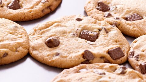 Homemade Cookies Out of The Oven in a Cookie Sheet