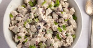 Homemade Creamy and Delightful Cranberry Chicken Salad in a Bowl