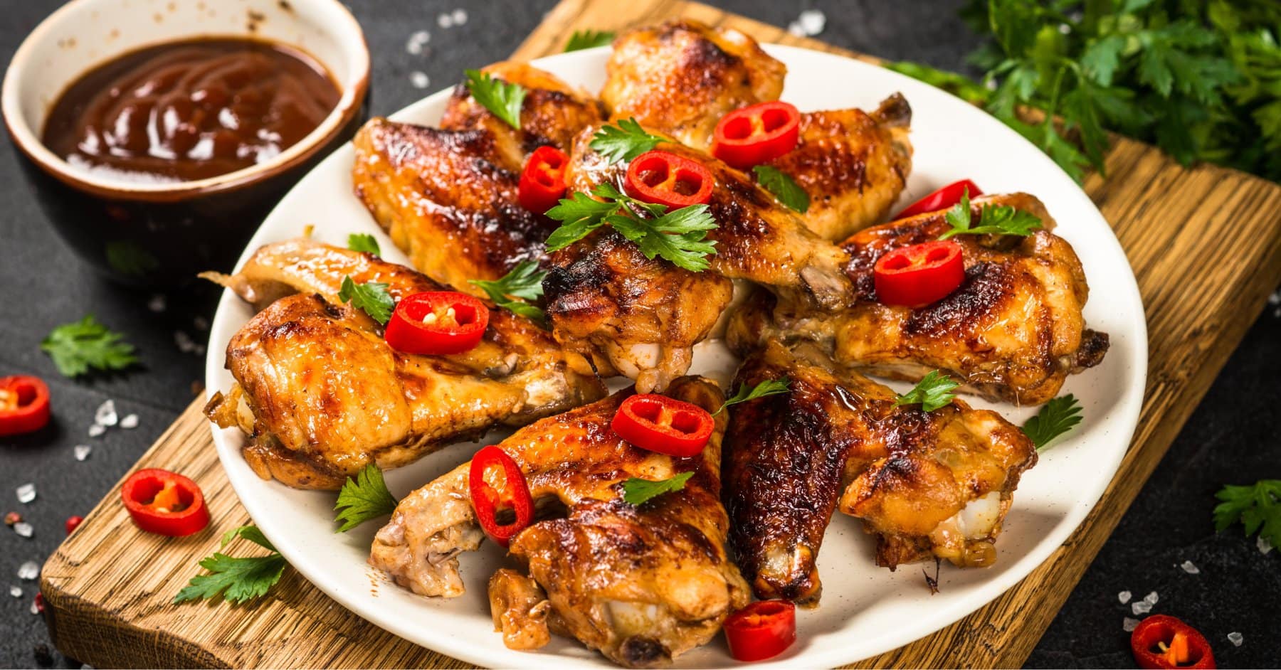 Homemade Spicy Grilled Chicken Wings with Teriyaki Sauce