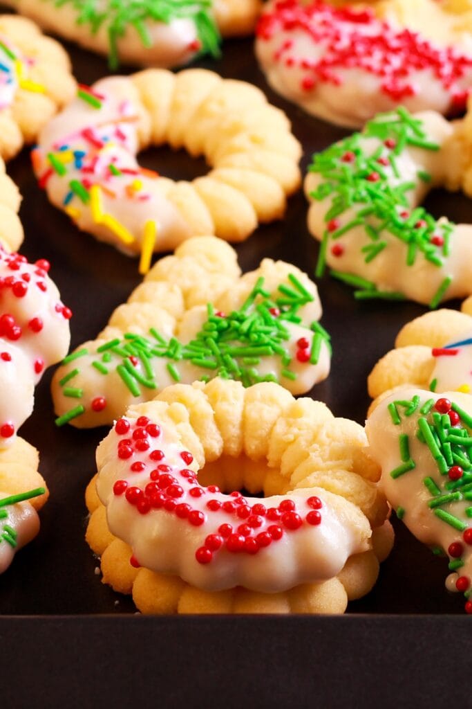 Homemade Spritz Cookies with Icing
