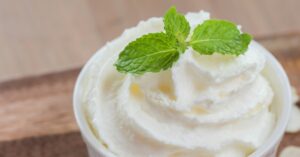 Homemade Whipped Cream with Mint