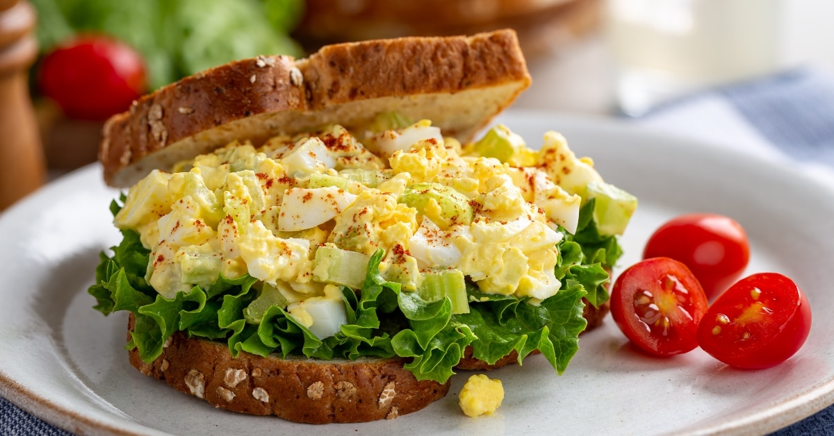 Homemade Egg Salad Sandwiches with Lettuce