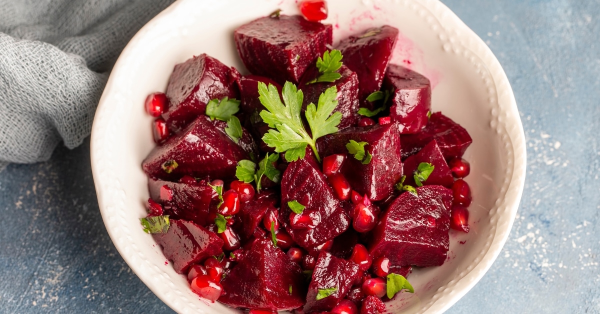 Homemade Red Beet Salad with Pomegranate