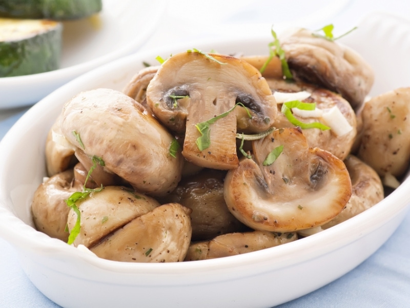 Microwaved Mushroom Seasoned with Herbs and Spices