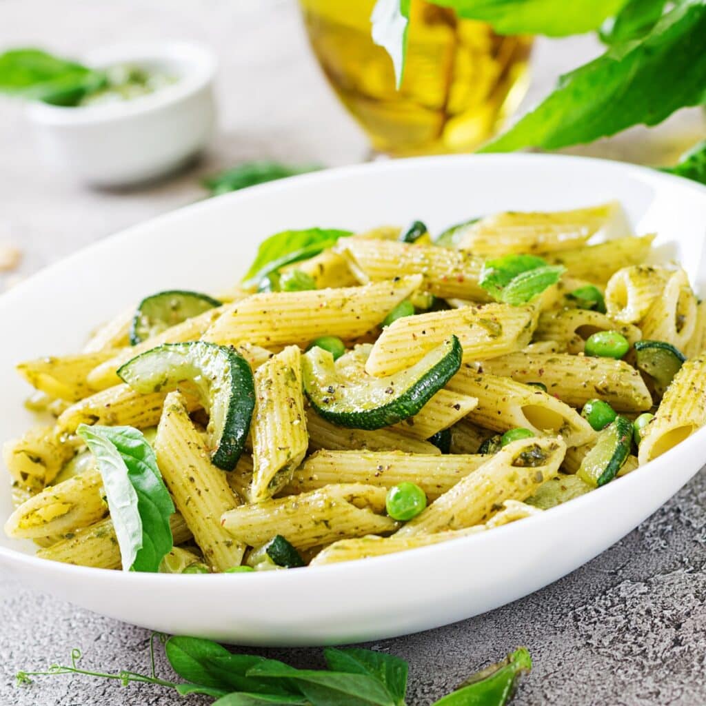Pasta With Steamed Zucchini