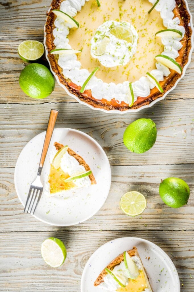 Slices of key lime pie