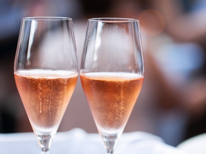 Two Glasses of Sparkling Rosé