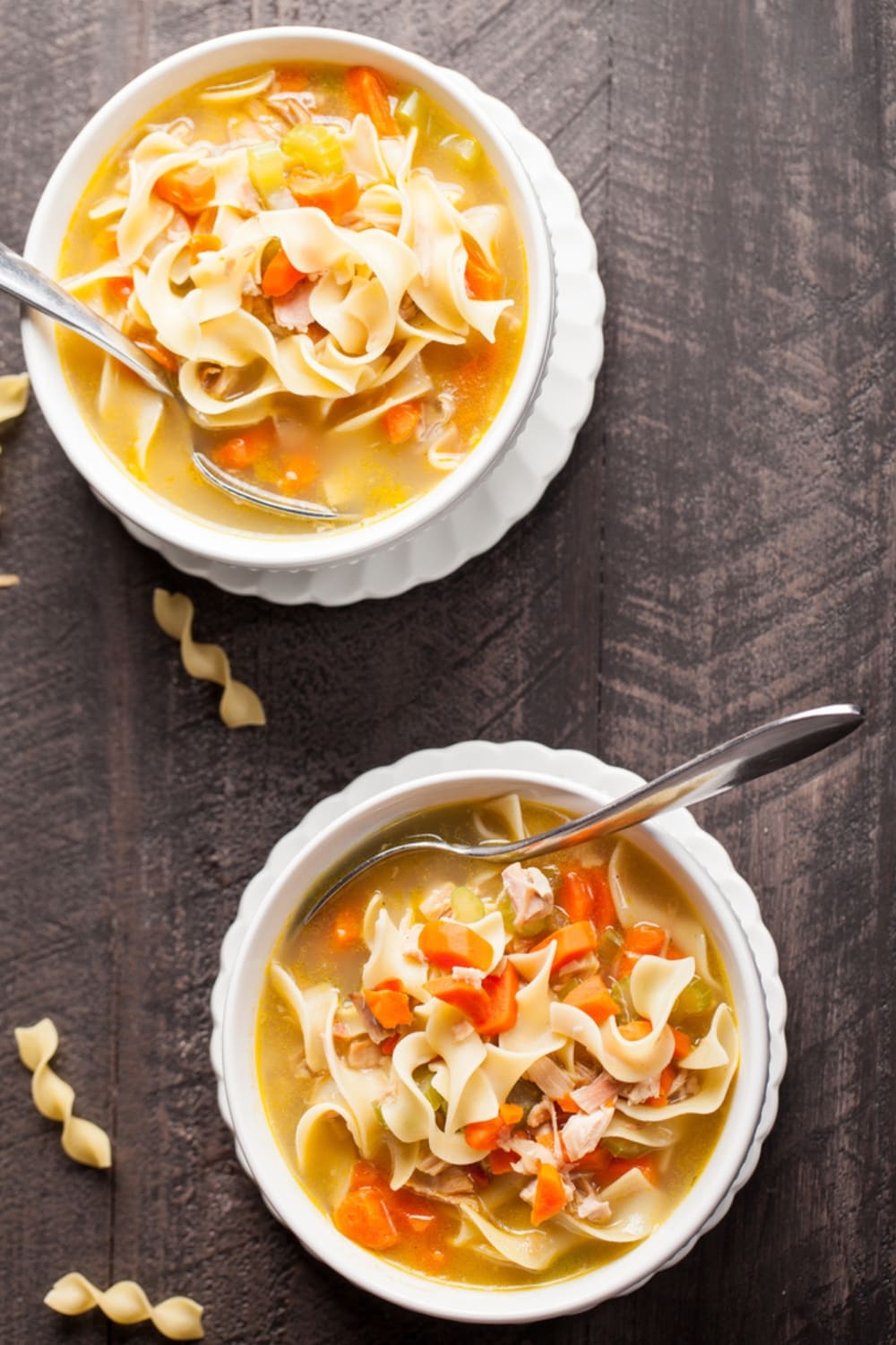 Two Bowls of Grandma's Chicken Noodle Soup 