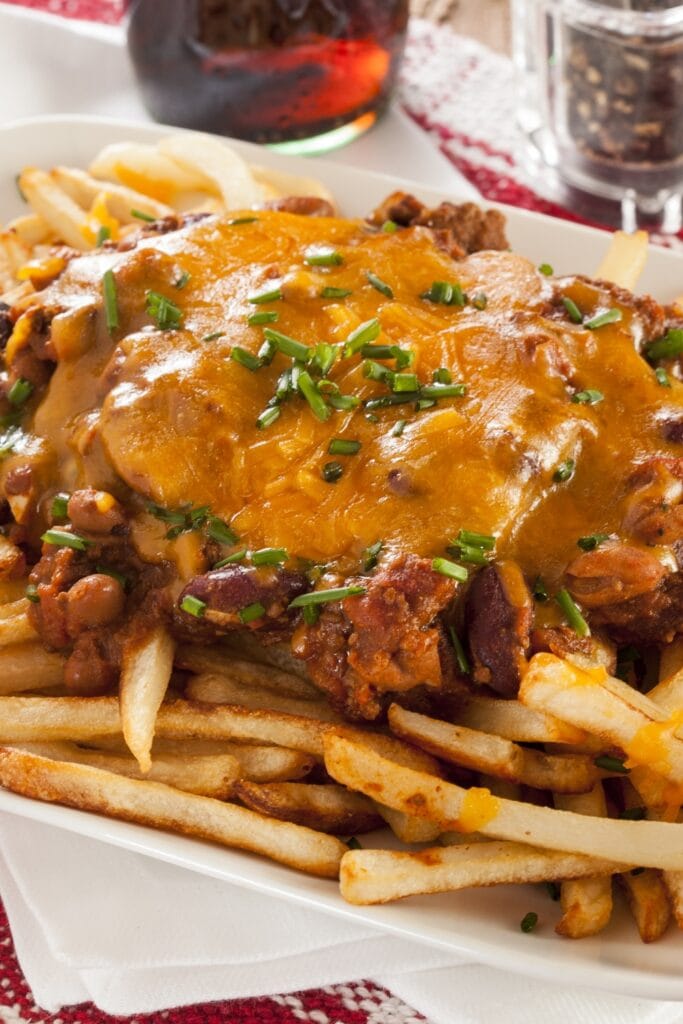 30 Best Camping Side Dishes featuring Messy Chili Cheese Fries