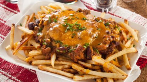 Unhealthy Messy Chili Cheese Fries