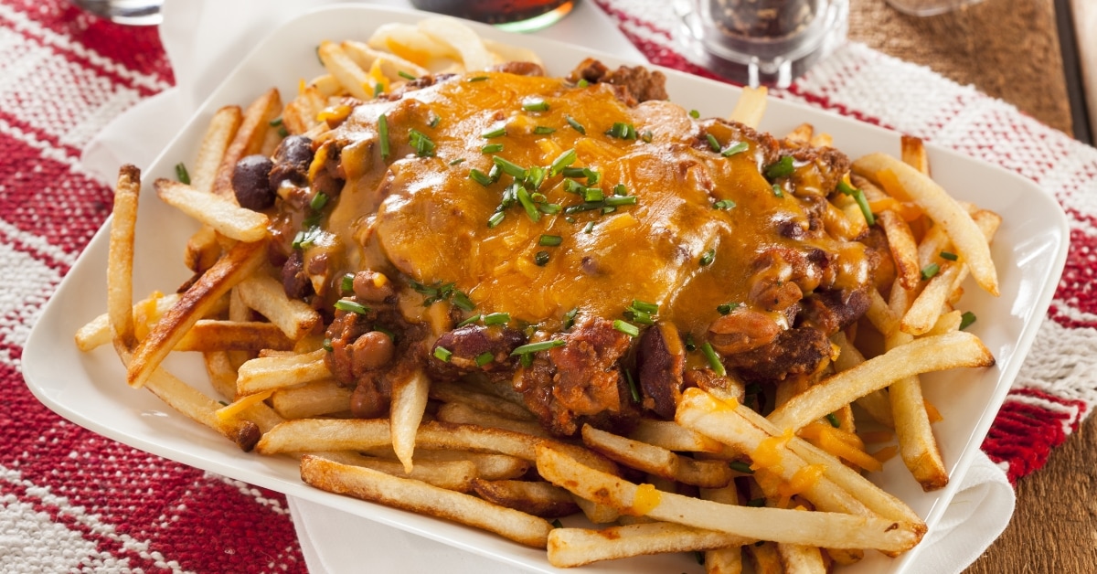 Unhealthy Messy Chili Cheese Fries
