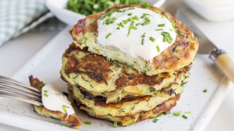 Vegetarian Zucchini Fritters with Greek Yogurt