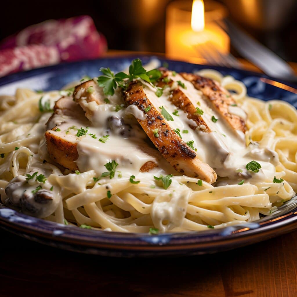 Can You Freeze Alfredo Sauce? (Yes, Here's How!) featuring Dish of Alfredo Pasta and Slices of Grilled Chicken