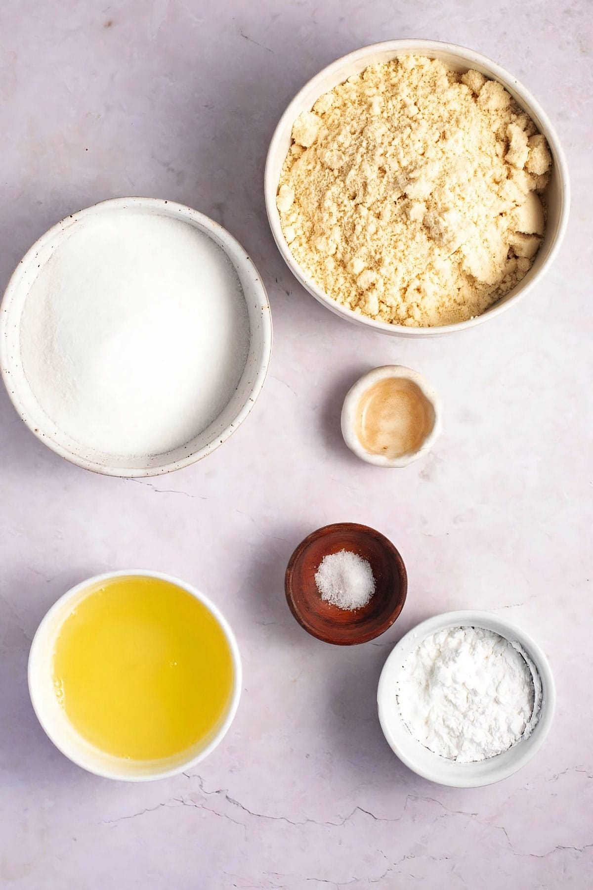 Amaretti Cookie Ingredients - Almond Flour, Granulated Sugar, Salt, Egg Whites, Almond Extract and Powdered Sugar