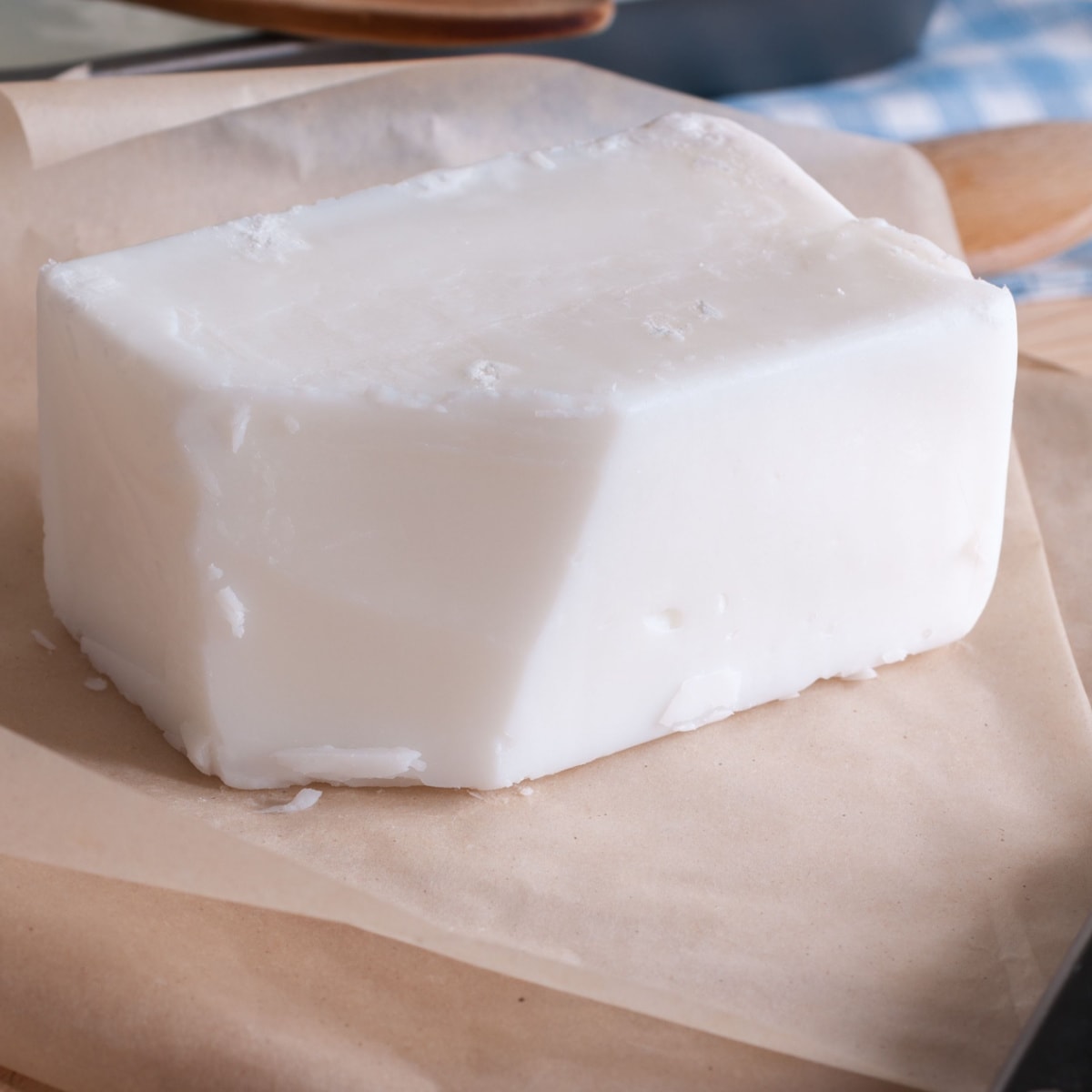 Block of Beef Tallow on a Parchment Paper