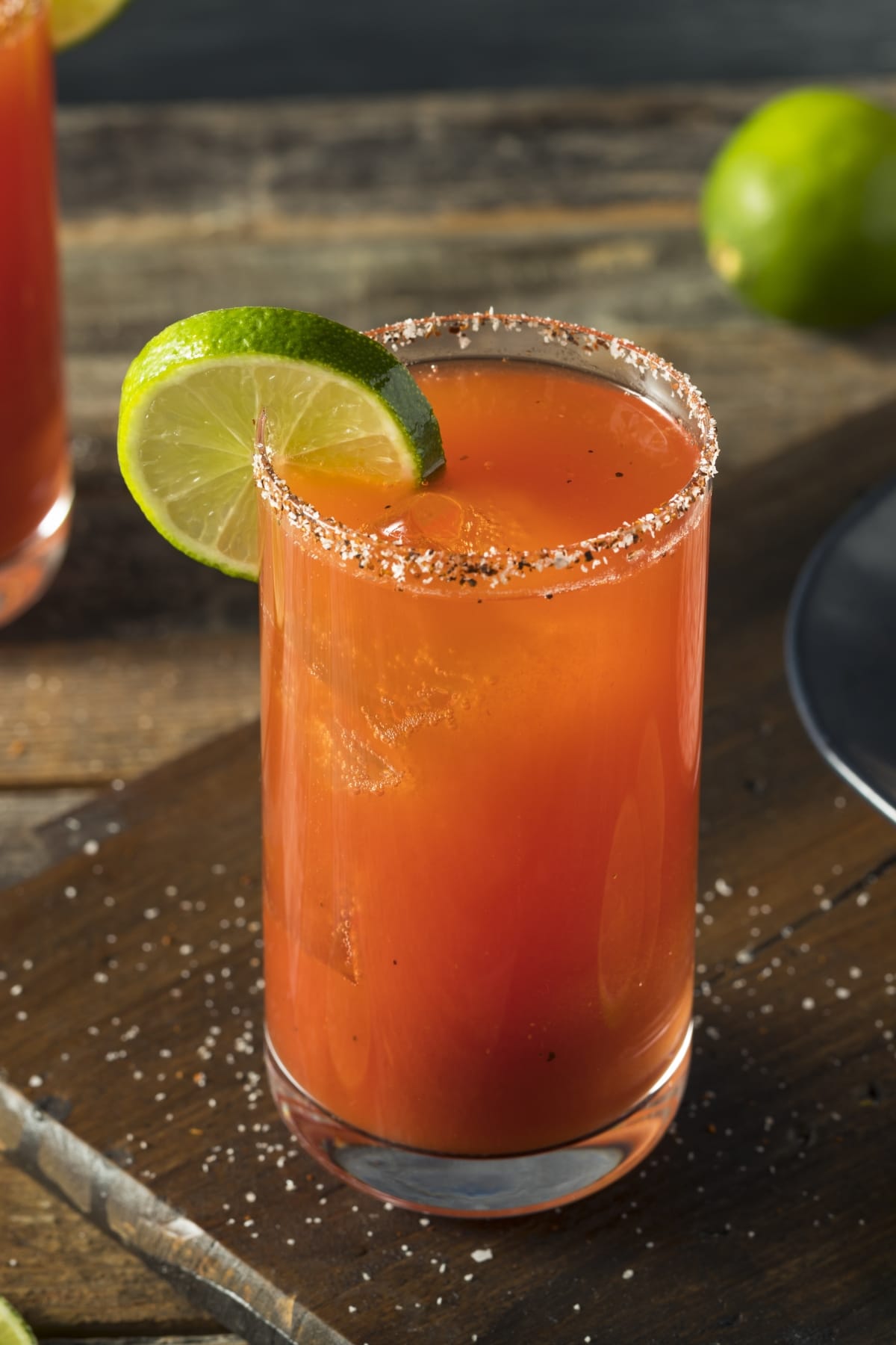 Michelada Recipe (Easy Mexican Cocktail) garnidhed with lime wheel