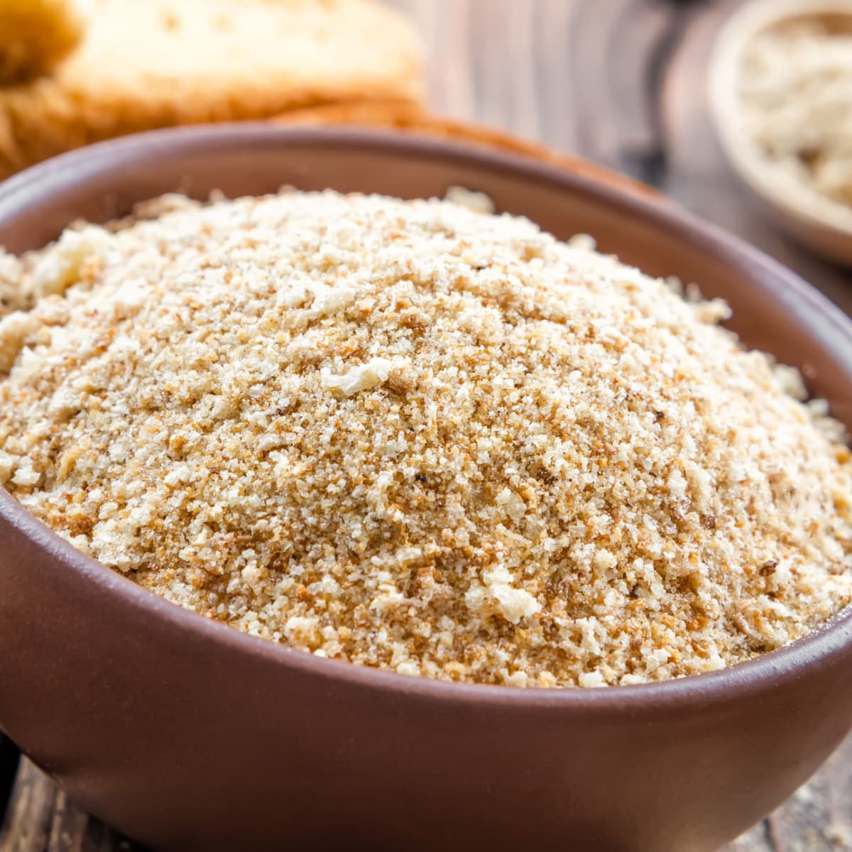 Homemade Breadcrumbs on a Clay Bowl