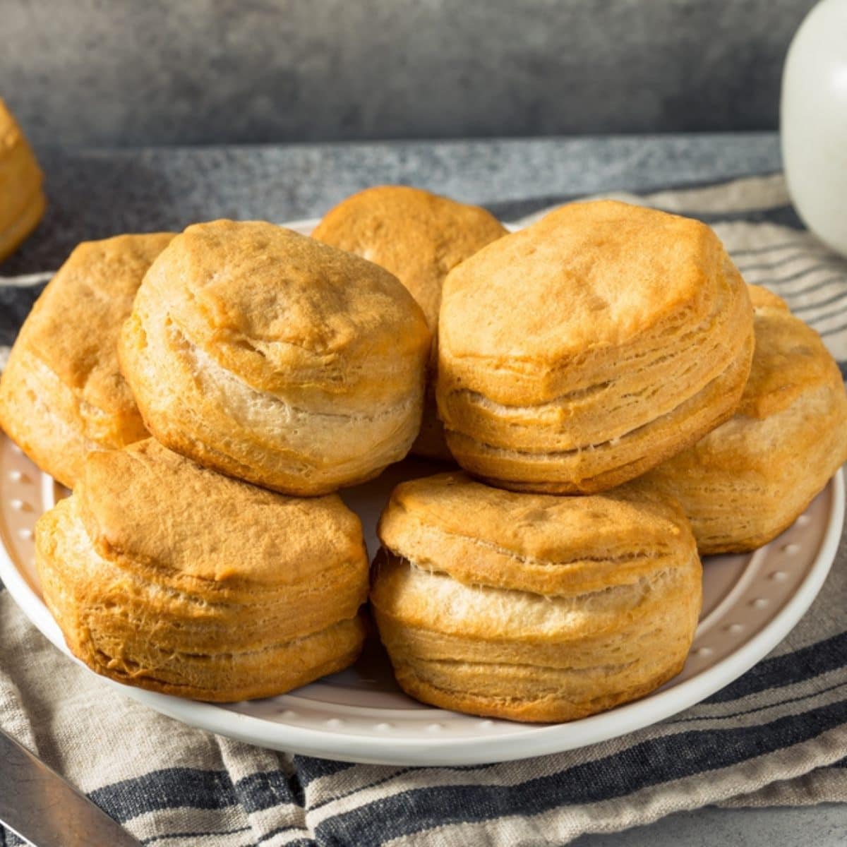 Fresh Bake Honey Biscuits Stack on a Plate