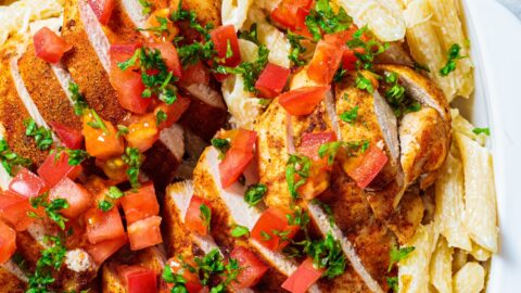 Cajun Chicken Pasta with Cheese and Tomatoes