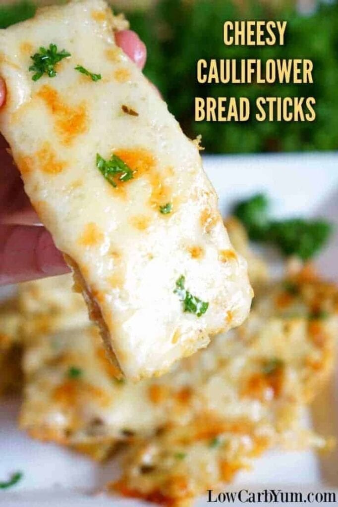 Cheesy Keto Cauliflower Bread Sticks