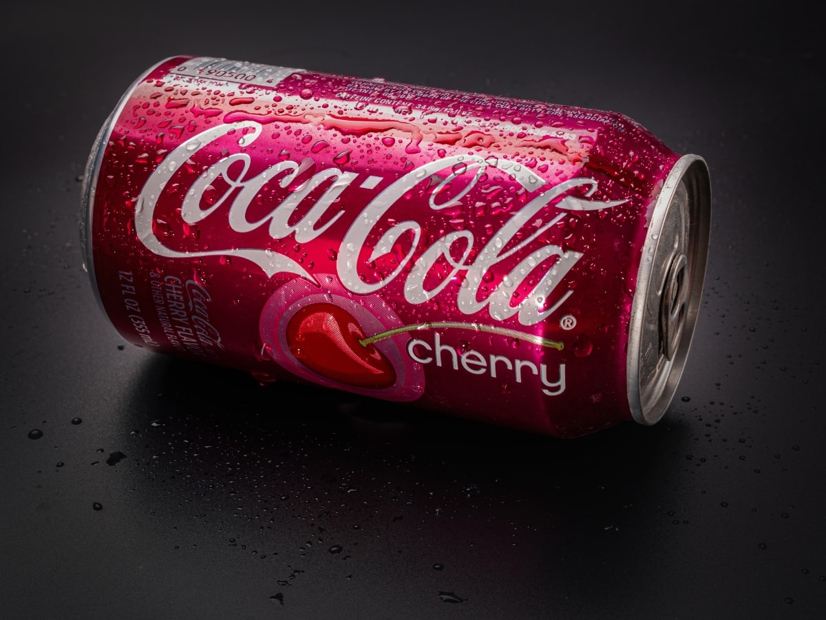 Cold Coca Cola Cherry in Can