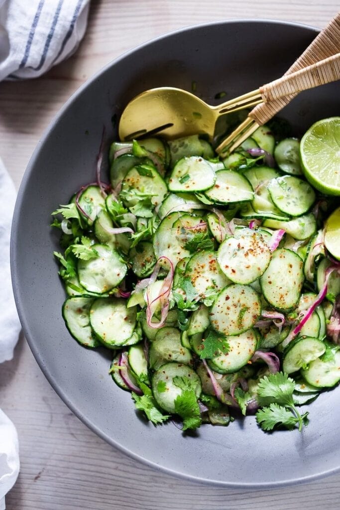 Cucumber Salad with Cilantro and Lime