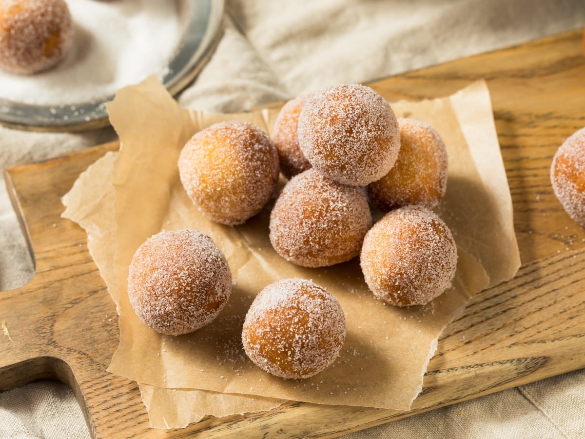 Homemade Donut Holes with Sugar