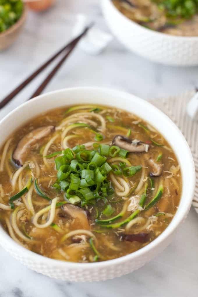 Ginger Zucchini Noodle Egg Drop Soup