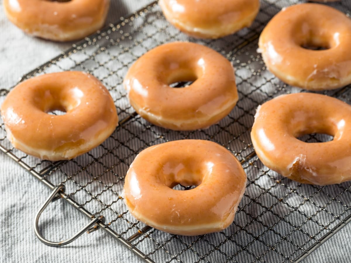 Glazed Donuts in Cooling Rack