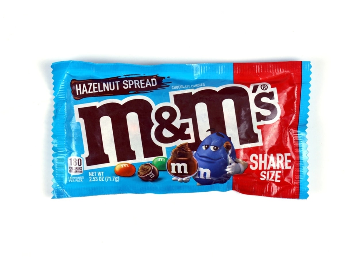 Light Blue Sharing Size Bag of Hazelnut Spread M&M’s