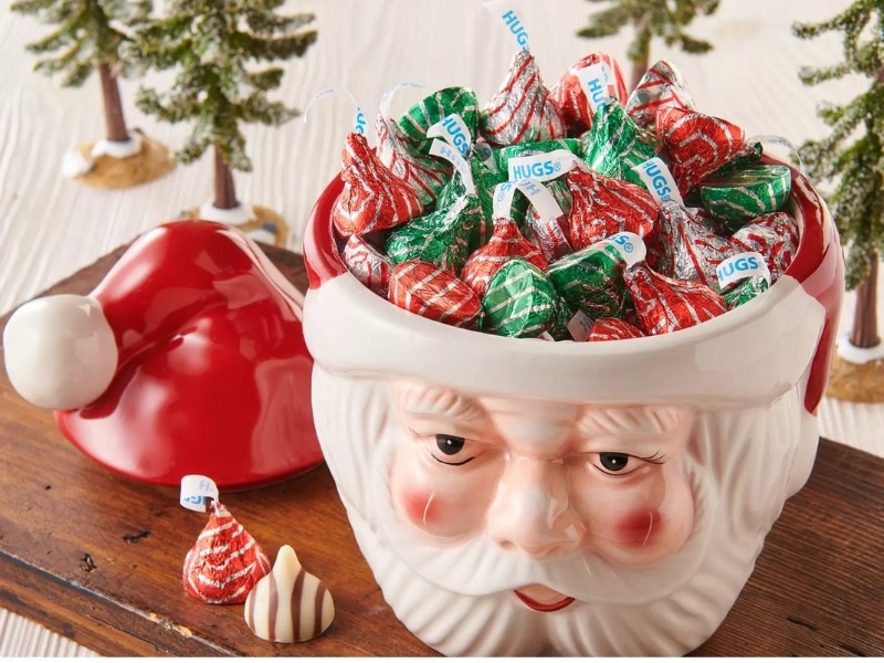 Huge Santa Vase Filled With Hershey's Kisses Hugs Variant