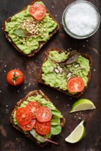 Homemade Avocado Toast with Tomatoes and Lime