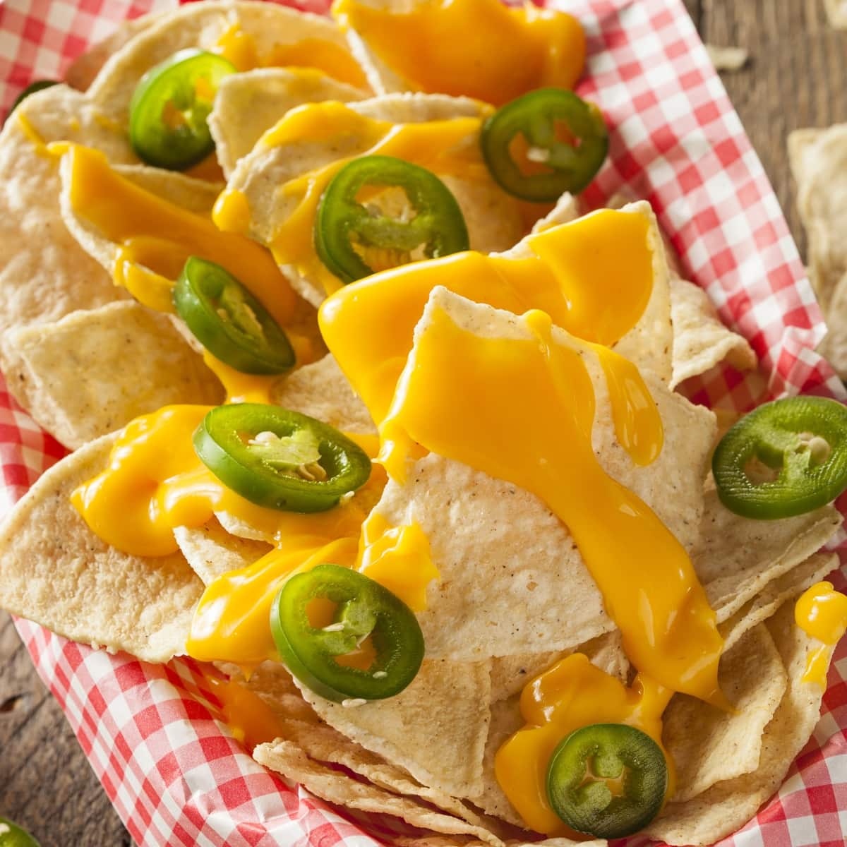 Homemade Nachos with Cheese and Jalapeno Peppers