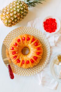 Homemade Pineapple Upside Down Bundt Cake with Cherries