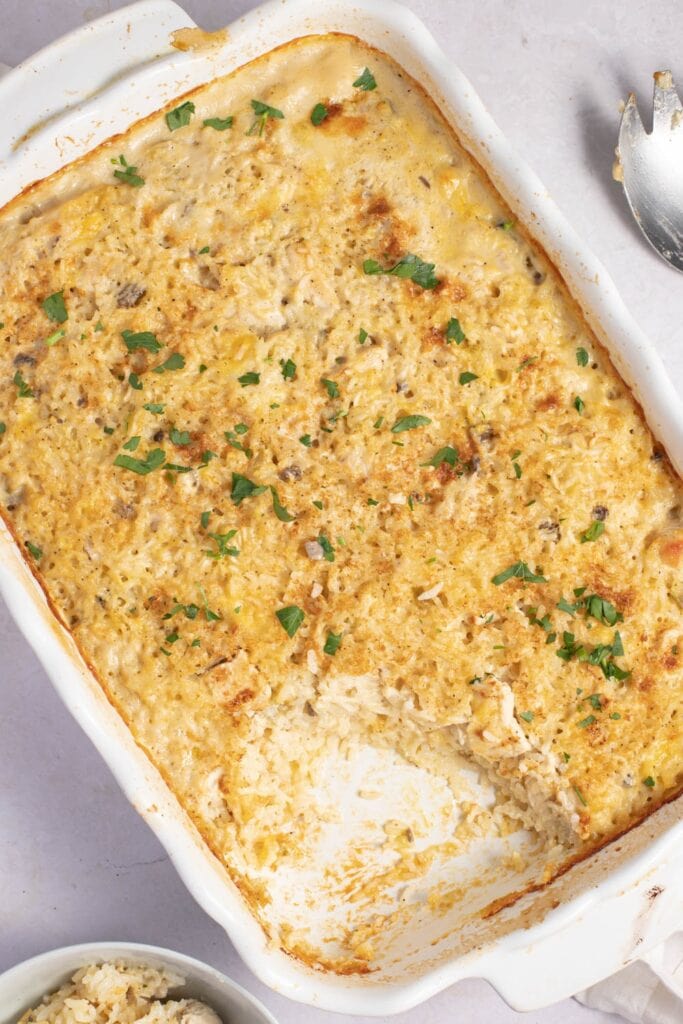 Homemade tender and Creamy Chicken and Rice Casserole