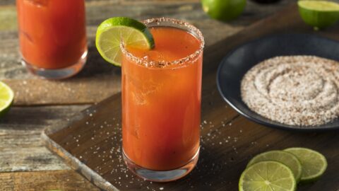 Homemade Beer Michelada Cocktail with Lime