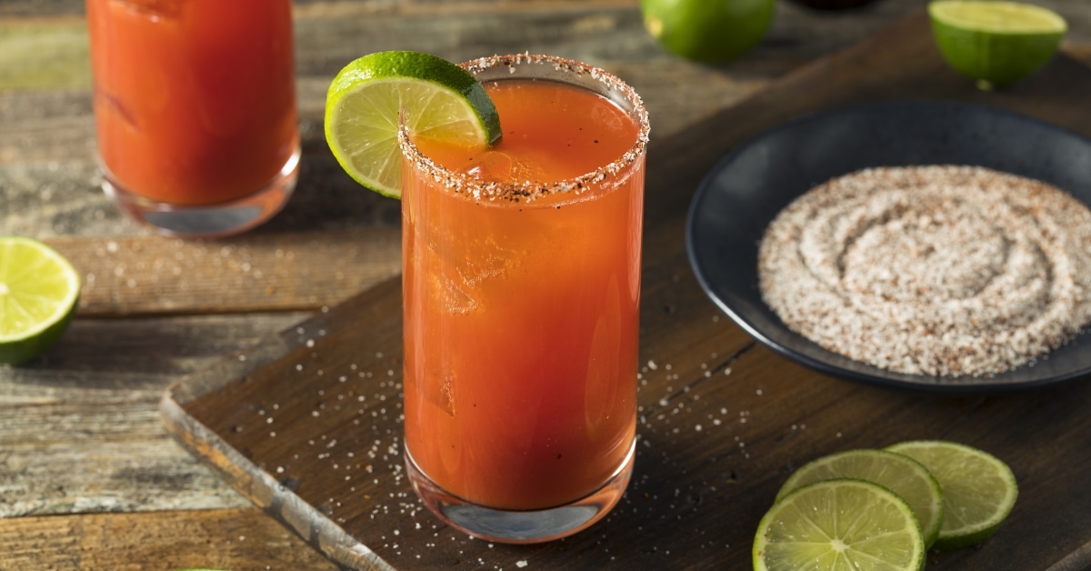 Homemade Beer Michelada Cocktail with Lime